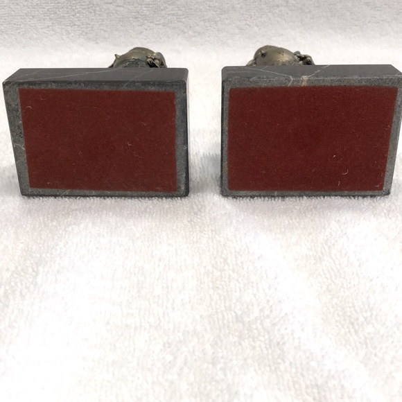 Vintage Genuine Italian Carrara Marble Medieval Knight Statues Depose Italy 1973 - Picture 6 of 6